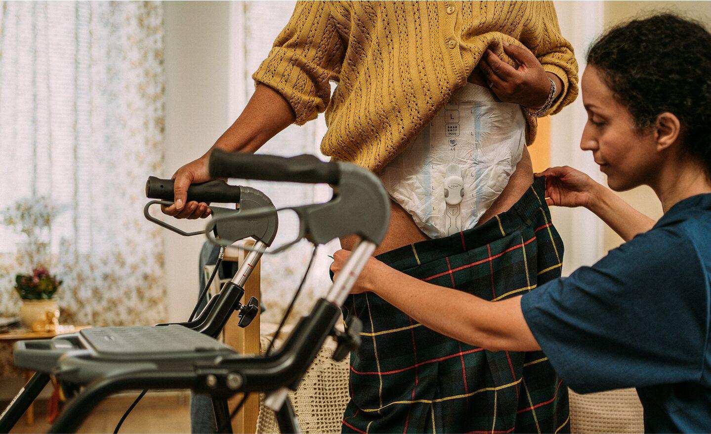 TENA SmartCare launch campaign – warm, person-centred healthcare imagery.