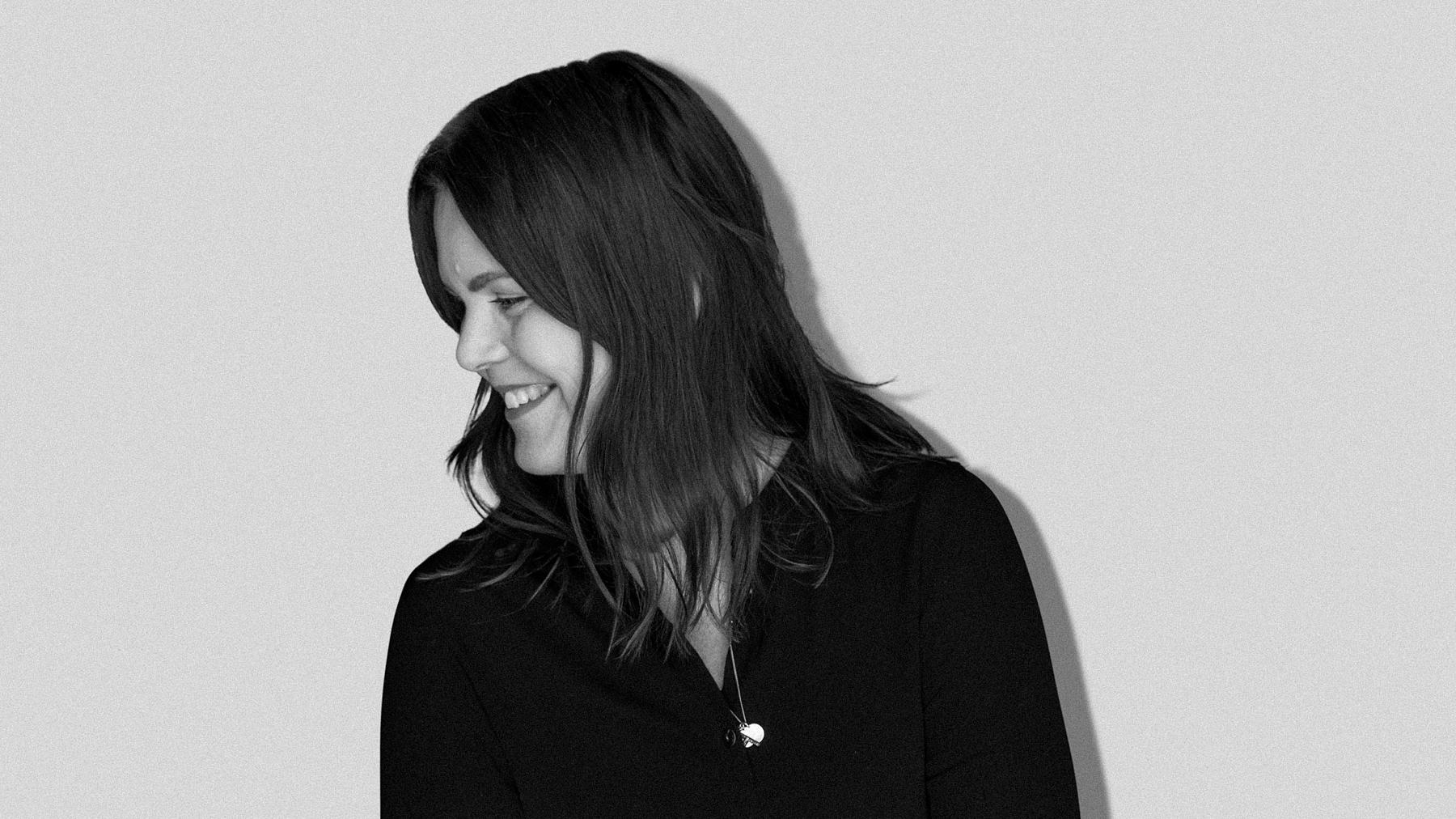 Black-and-white studio portrait of Camilla Lidén, Project Manager at Stendahls.