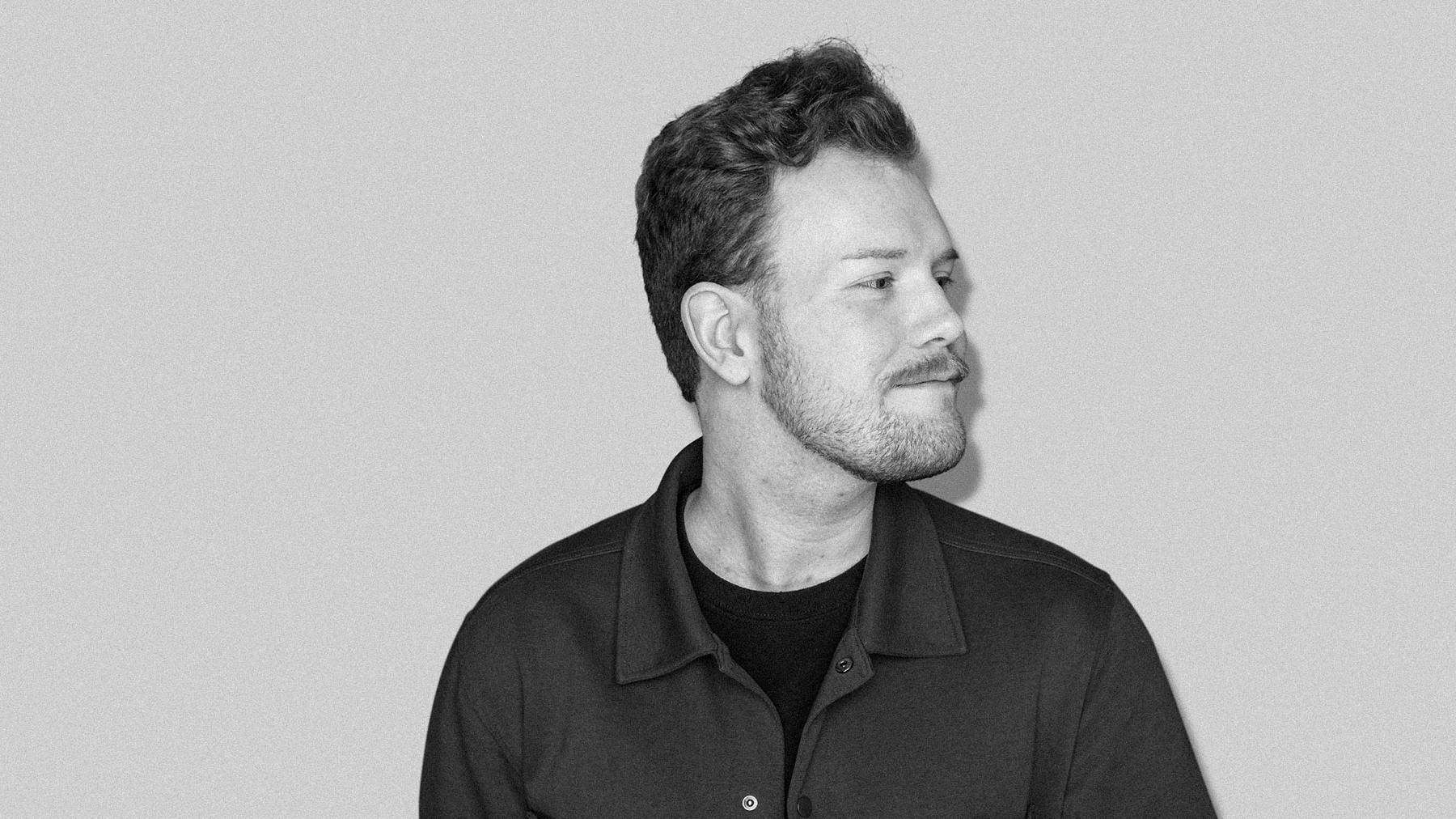 Black-and-white studio portrait of Daniel Fasth, Art Director at Stendahls.