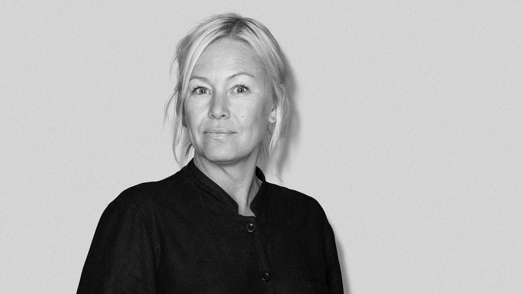 Black-and-white studio portrait of Karin Hedberg, Client Director at Stendahls.
