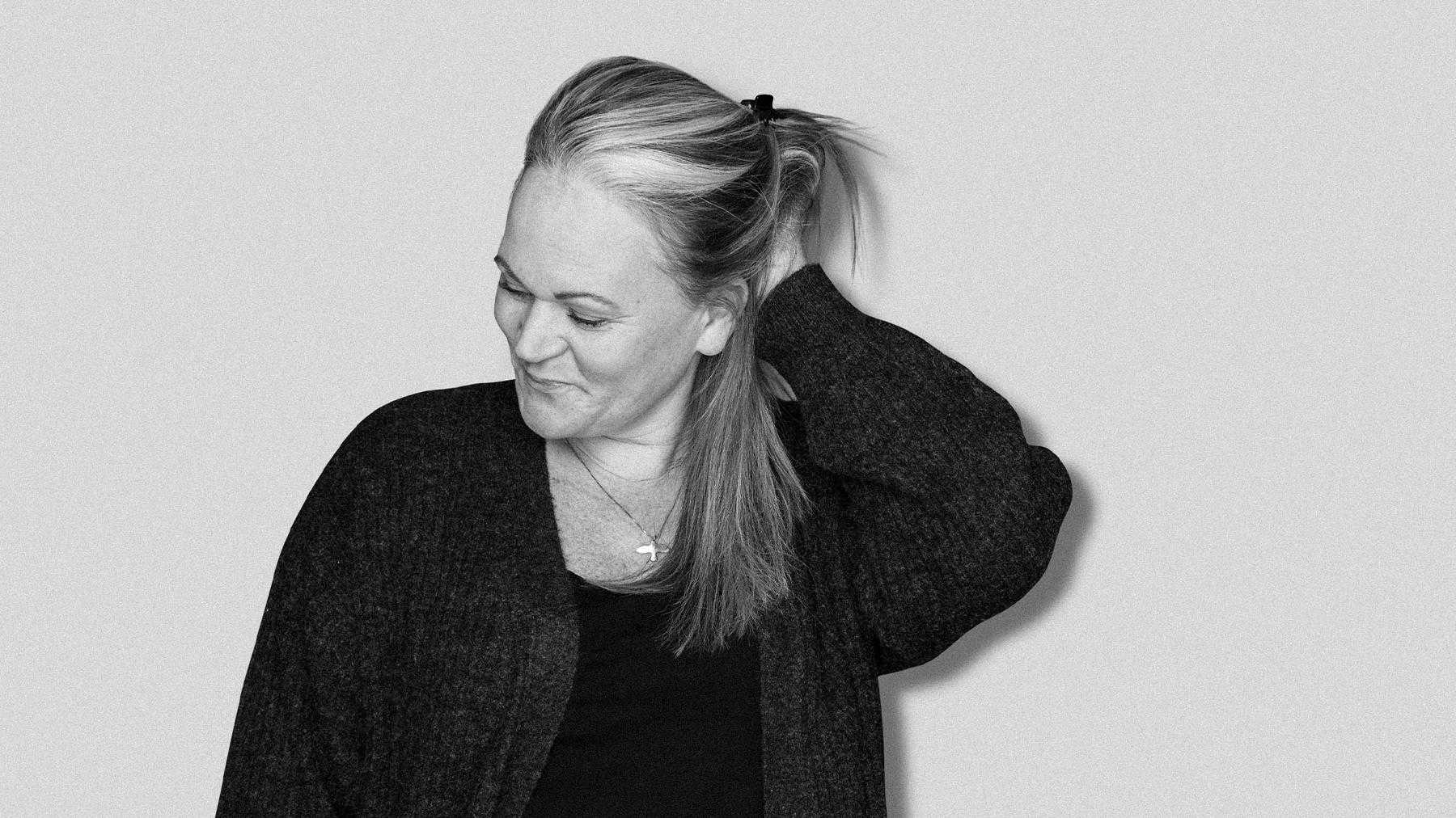 Black-and-white studio portrait of Katarina Amnéus, Project Manager at Stendahls.