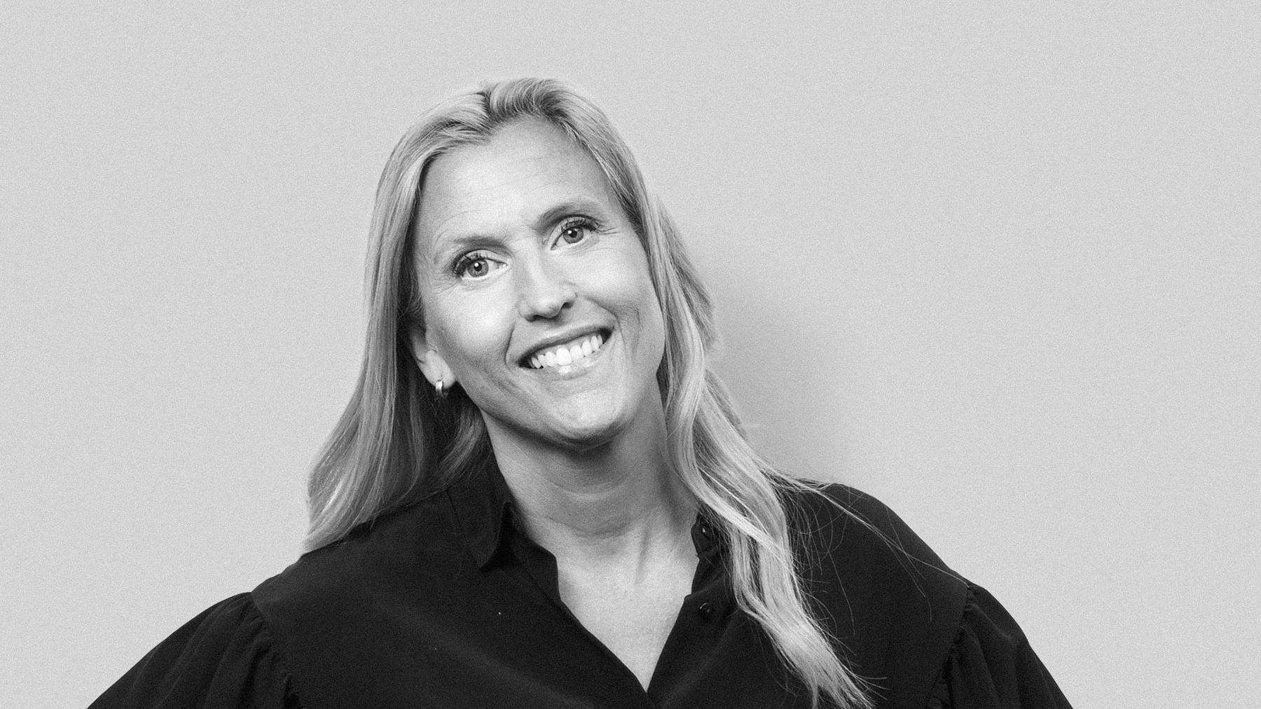 Black-and-white studio portrait of Ylva Nestmark, Creative Director at Stendahls.