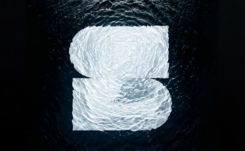 The Stendahls “S” mark rendered as bright, rippling water against a near-black ground.